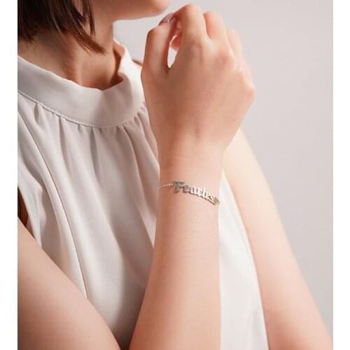 Personalized custom name stainless steel bracelet ladies couple bracelet simple bridesmaid accessories jewelry gift