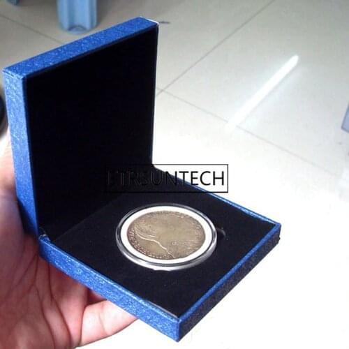 100pcs Blue Gift Display Box Luxury Coin Medal Presentation Adjust Case Capsule For Coins Collection Tool