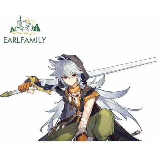 EARLFAMILY 13cm x 7.4cm for Razor Genshin Impact Waterproof Car Stickers Anime DIY Personality Decal Surfboard Decoration