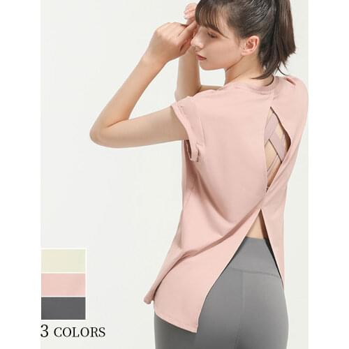 3 Color New Style Temperament Quick Drying Sportswear T-shirt Fashion Yoga Vest for Women Sexy Back Top Fitness Suit Female