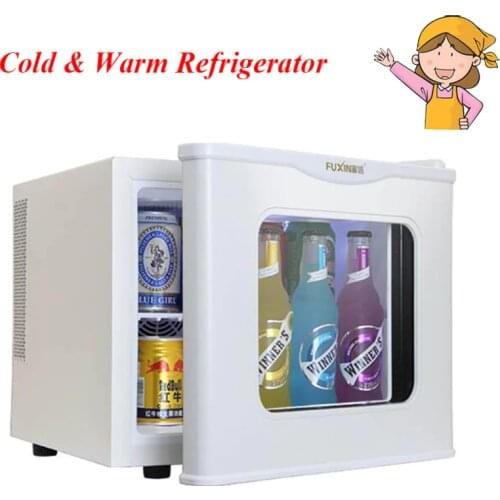 17L Refrigerator Tempered Glass Single Door Cold&Warm Refrigerator Household Small Refrigeration Heating Sample Cabinet