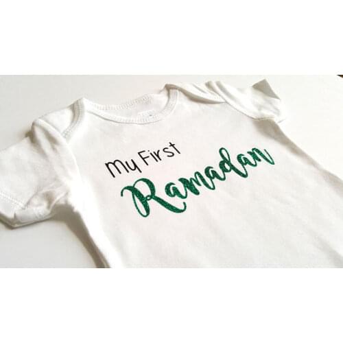 Customize My first Eid Ramadan Islamic birthday baby shower bodysuit onepiece romper Outfit New Year party favors muslim gifts