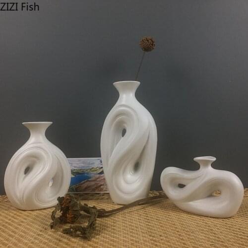 Creativity Shaped Ceramic Vase Floral Decorative Flowers Arrangement Living Room Decoration Hollow Porcelain Crafts Flower Vases