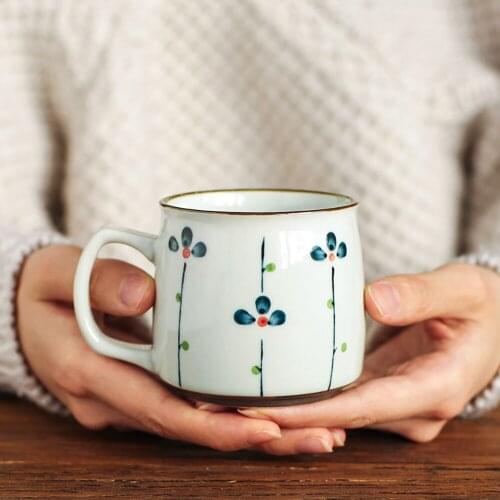 Hand-painted Ceramic Tea Mugs Unique Japanese Antiquity Style Sake Coffee Cups 8.5oz Mini Breakfast Mug Special Gift For Friend