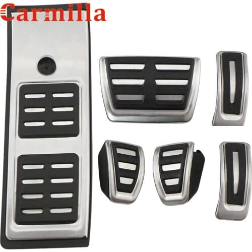 KIQI Car Gas Brake Pedal Cover Treadle Footrest Non-Slip Accelerator Pedals Accessories for Audi Q5 SQ5 FY 2018 2019 2020 LHD