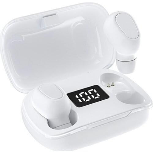 L21 Pro Wireless Stereo Headset LED Digital Display Eardphones Double Noise Reduction 9D Cinematographic Holographic Sound