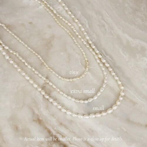 2020 Hot new minimalist real pearl necklace 2mm/3-4mm size freshwater pearl necklace choker simple delicate jewelry for women