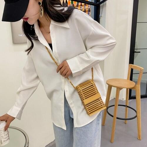 Fashion Women Bamboo Strips Crossbody Bag Ladies Vintage Hollow out Shoulder Messenger Handbags Small Flap Phone Totes Bags 2021