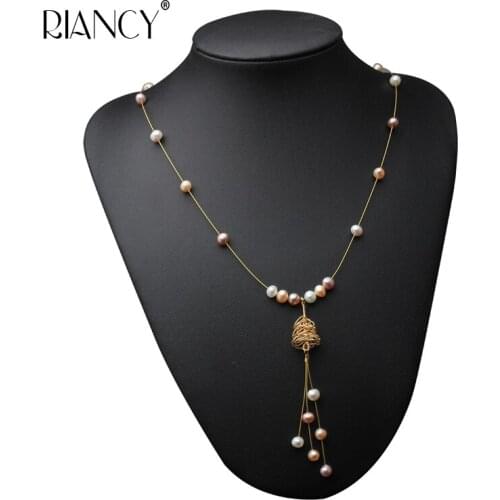 Fashion Long Multicolor Natural Freshwater Pearl Neckalce Bohemia stlye Pearl Necklace For Women wdding Gift Jewelry