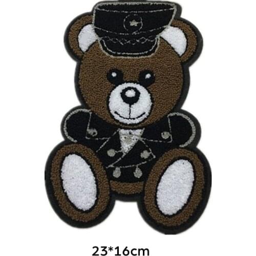Cartoon Wool Large Cloth Stickers Bear Down Jacket Patch Clothes Back Decoration Patch Cloth Baby Towel Embroidery Labels