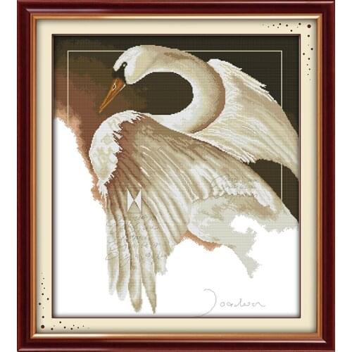 A swan cross stitch kit cartoon canvas stitching embroidery DIY handmade needlework
