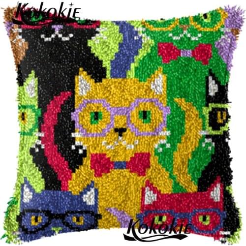 Diy rug carpet mat Latch hook rug pillow kits Handmade cross stitch kits Crocheting Rug Kits Yarn embroidery needlework sets