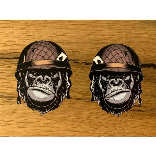 Soldier Gorilla Sticker Motorcycle Tank Biker Old School Vintage Rat V8 # 743