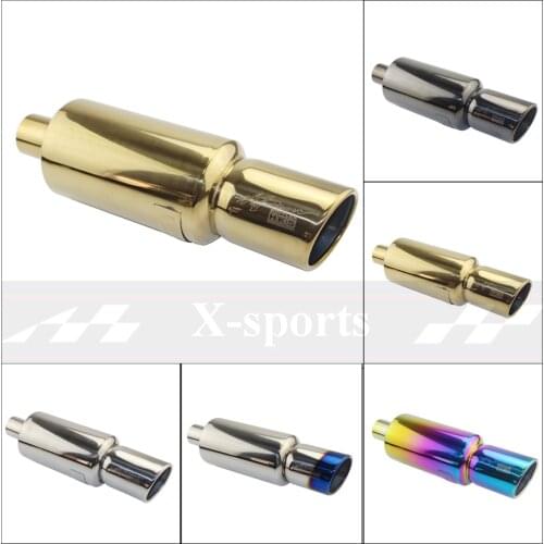Car Motorbike Exhaust System Exhaust Pipe Muffler Tip Universal Stainless Steel ID 51MM 57MM 63MM Outlet 89mm Silencer Tail Pipe