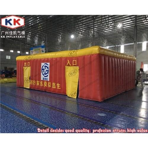 Outdoor Firefighting escape practice inflatable tent for cheap sales