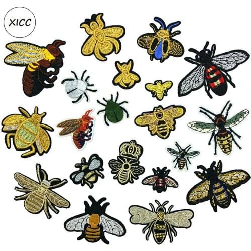 Insects Series Cartoon Animal Patchwork Bee Stickers Butterfly Combination Iron on Sewing Patches Bed Bugs Cloth Badge Appliques