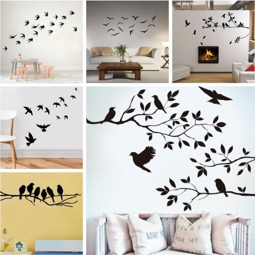 Flying Swallows Wall Sticker For Home Wall Decor Stickers On The Vinyl Wall Murals Living Room Decoration Animals