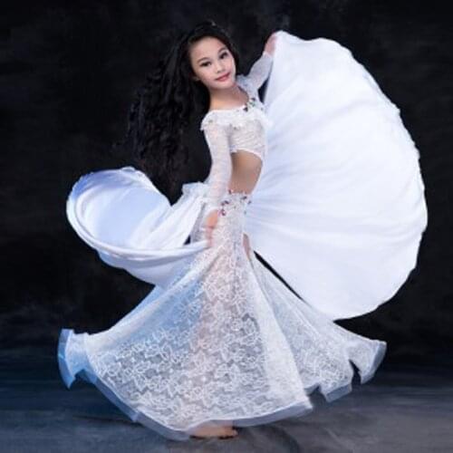 New 2017 Luxury Oriental Dancing Costumes for kids Girls high quality 2pcs/set sexy BellyDance Wears for children hot-sale