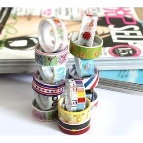 Wholesale 100rolls Mixed Cartoon PVC Tape DIY Adhesive Scrapbooking decorative Sticker set