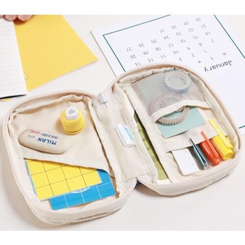 Portable Cute Pencil Cases Girls Stationery School Pencilcase Pencil Pouch Yellow Storage Bag for Boy Girl Kawaii Pen Gift Box