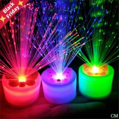 Multicolor LED Fiber Optic Light Night Lamp Holiday Christmas Wedding Home Decoration Nighting Lighting Lamps