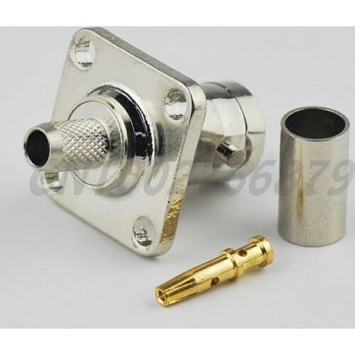 RF electrical wire terminal connector BNC Clamp Jack 4 Hole Panel Mount for RG58 RG400 LMR195