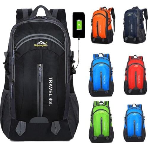 40L Waterproof Backpack Hiking Bag Cycling Climbing Backpack Travel Outdoor Bags Men Women USB Charge Anti Theft Sports Bag