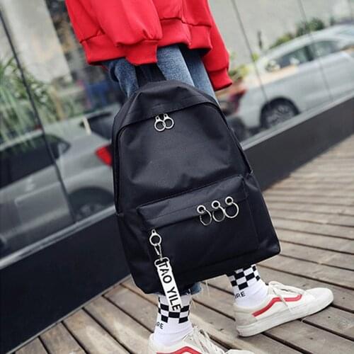 Womens Backpack Ring Decoration Shoulder School Bags Bookbags Satchel Travel Backpack Fashion Daily backpack Mochila Mujer YL