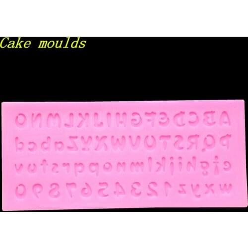 Wholesale Silicone mold K322 Mini English letters & number shape Baking cookies mold Decoration Fondant cake mould