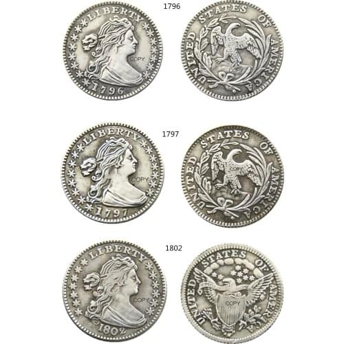 USA 1796 1797 1802 Draped Bust 5C Copy Coins