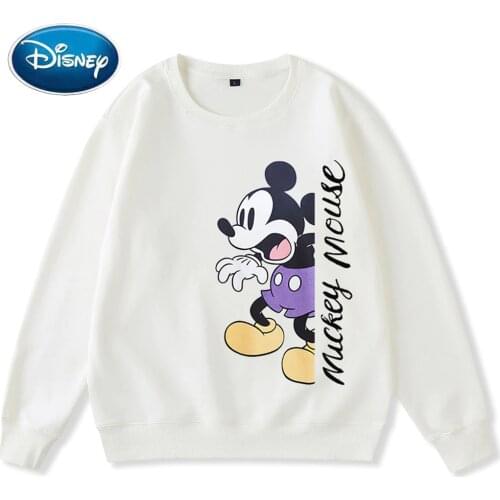 Disney Sweatshirt Fashion Mickey Mouse Letter Cartoon Print Long Sleeve O-Neck Streetwear Harajuku Women Tops Female 9 Colors