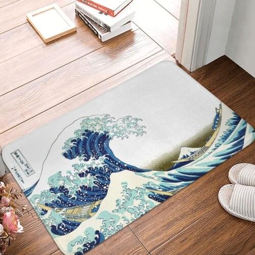 The Great Wave Off Kanagawa Doormat Carpet Mat Rug Polyester Non-Slip Floor Decor Bath Bathroom Kitchen Living Room 40x60