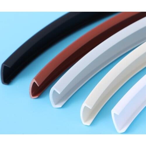 U Edge Banding Veneer Edging Wood Furniture Soft PVC Edgeband White Black Beige Gray odd