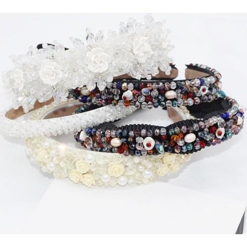 2019 Novelty handmade luxury wedding hair accessories hair ornaments wedding flower headdress pearl beads headwear for the bride