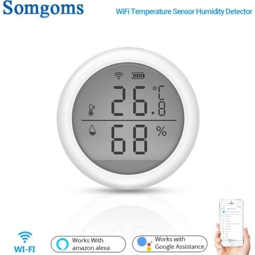 Tuya Smart WiFi Temperature Sensor Humidity Detector Indoor Hygrometer Thermometer With LCD Display Support Alexa Google Home