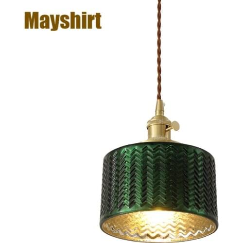 Japanese Vintage Brass Chandelier Nordic Glass Living Room Decoration Kitchen Bedroom Lamps Cafe Bar Dining Room Light Fixtures