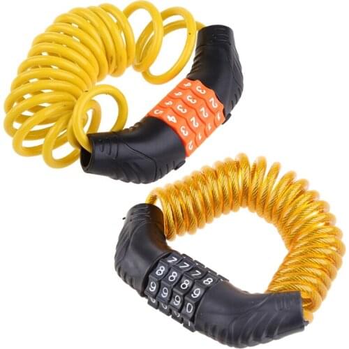 Scooter Motorcycle Helmet Chain Lock 4-digit Password Combination for Portable Mtb Road Bike Lock Cable N0PC