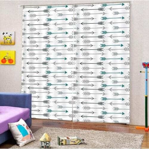 Customized size Curtain Decoration 3D Brief Bow and arrow Curtains For Bedroom Living room Polyester Room Curtain