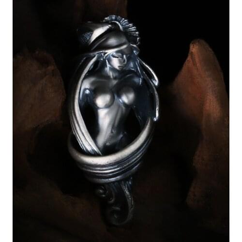 [316L Stainless Steel] Retro Nude Girl Pendant Trendy Temperament Unisex Pendant Necklace Lover Gift