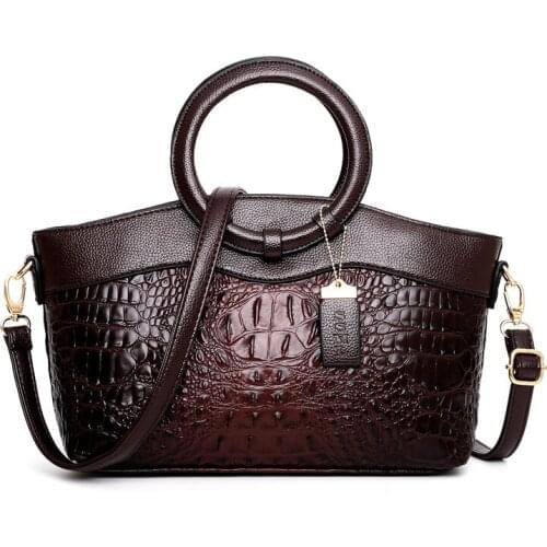 Ladies Green Party Tote Shoulder Bags Main Luxury Handbags Women Bags Designer Crocodile Woman Leather Handbag