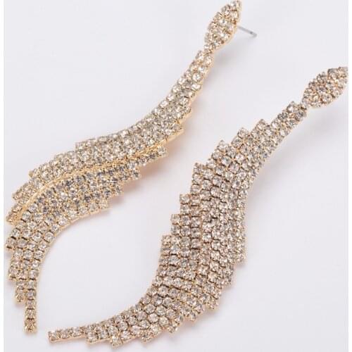 YFJEWE Gold/Silver Color Bridal Wedding Crystal Earrings Women Dangle Earrings Wedding Jewelry Gift Wholesale E485