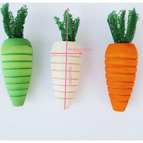 Parrot Chew Toy Carrot Wooden Bird Cage Fruit Shape Toy Parrot Beak Molar Chewing Toy For Rabbit Hamster Birds Cute Accessories
