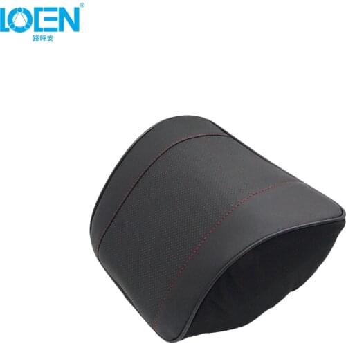 1PCS Car Headrest Leather Cloth Memory Foam Neck Supporting Seat Pillow Car-styling For Driving Universal Cars Black Brown Beige