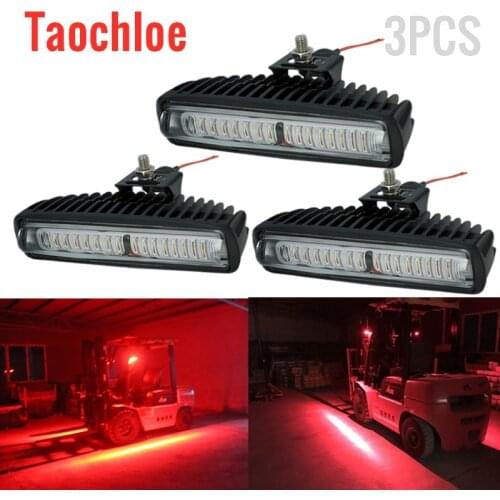 3pcs 10V-80V 30W LED Forklift Light Blue Red Flood Beam Forktruck Red Danger Zone Forklift Truck Warning Lamp For linde ha
