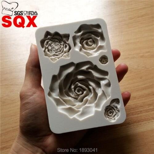 5 kinds of styles 3D rose silicone mold, silica gel mold, silicon candle molds, silicone mold custom wholesale SQ16327