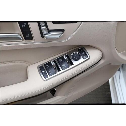 Accessories ABS Chrome Window Lift Switch Button Cover Trim Car-Styling For Mercedes Benz A B C E GLE GLA CLA GLK ML W212 W204