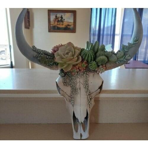 Home Decoration Accessories 3D Bull Head Statue Wall Decor Resin Ornament Animal Figurine Living Room Decorative Art Home Decor