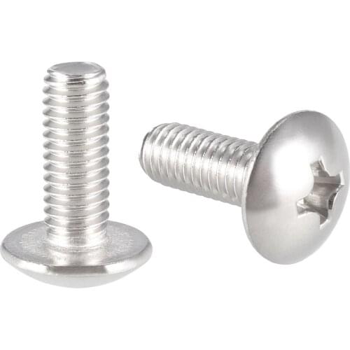 Uxcell Machine Screws, M6x16mm Phillips Truss Head Screw, 304 Stainless Steel, Fasteners Bolts 10Pcs