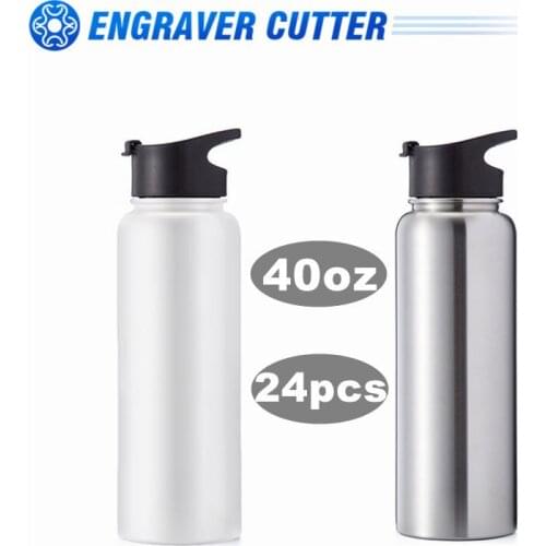 40oz Wide Mouth Stainless Steel Bottles with Sublimation Coating and Flip Cover Lid