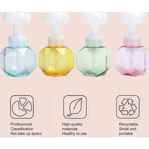 300ml Flower Soap Dispenser Liquid Soap Dispenser Foam Flower Empty Plastic Bottle Shower Gel Foam Pump Bottle Kitchen Bathroom